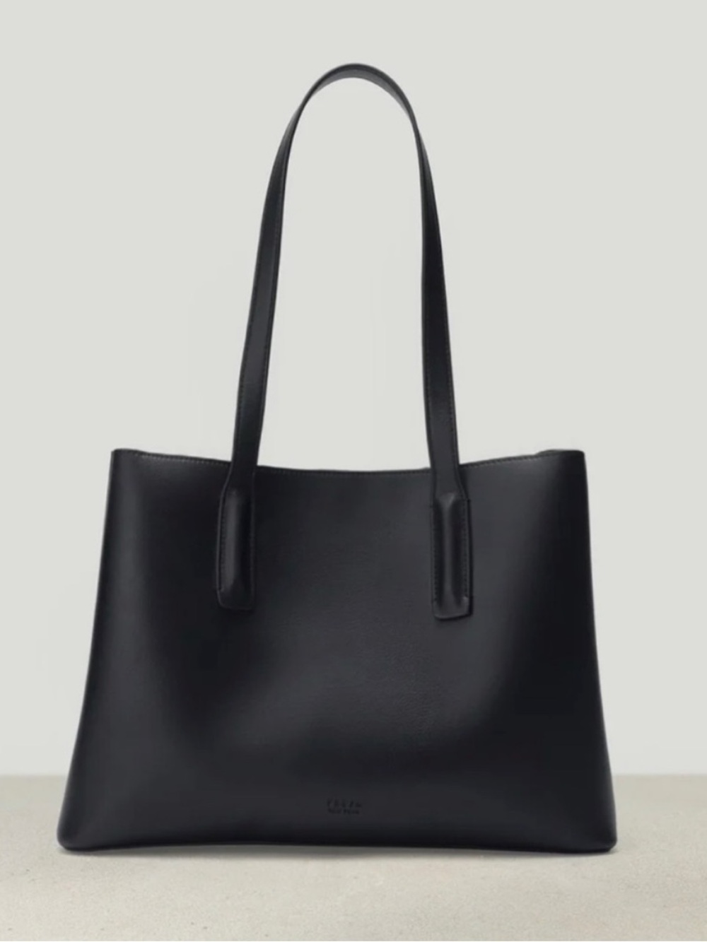 Classic Black Leather Tote Bag